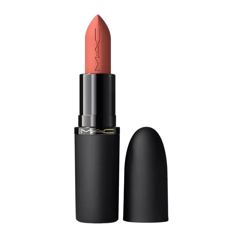 MAC Powder Kiss Hazy Matte Lipstick Mull It Over Devoted to Chili