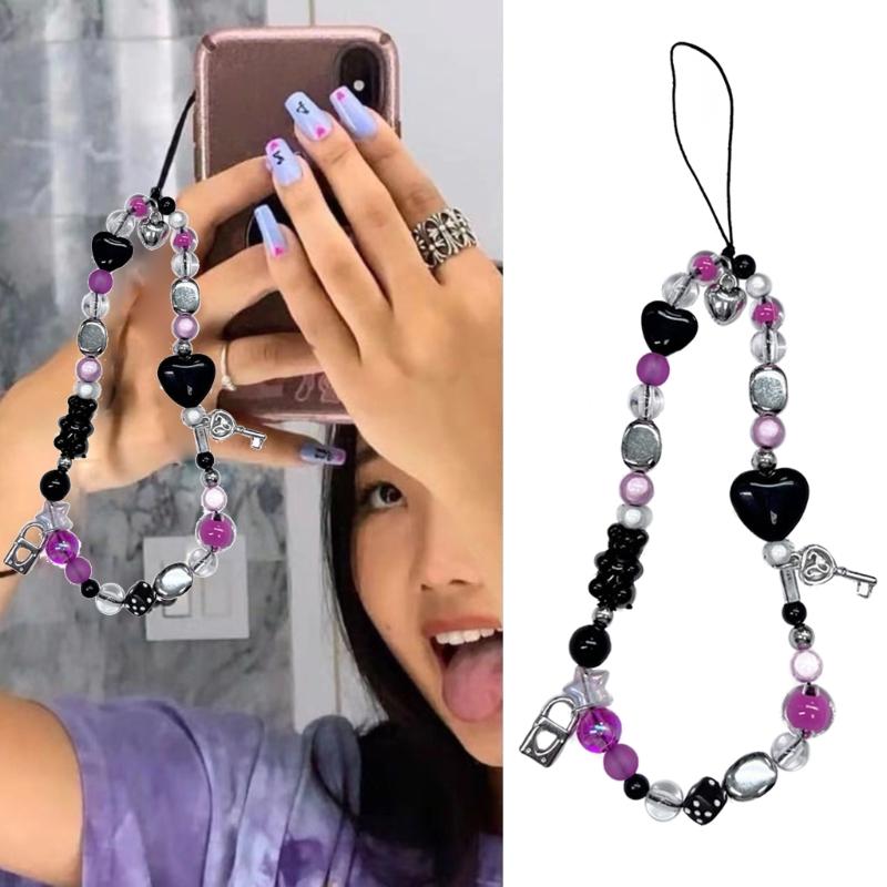 Łańcuszek do telefonu Y2K Uroczy brelok z zawieszką Pasek Smycz Słodka dziewczyna Kobiety Zawieszka do torby Wisząca ozdoba Prezent urodzinowy