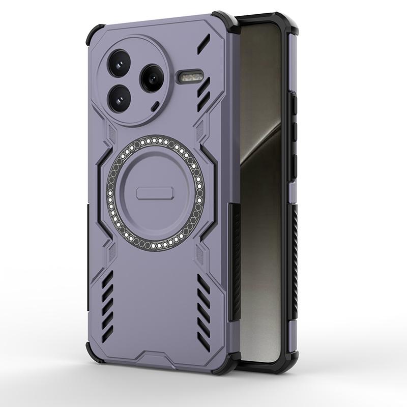 For POCO F7 Pro F7 Ultra Mecha Heat Dissipation Four Corners Air Cushion Anti-Drop Powerful Magnetic Non-Charging Phone Case