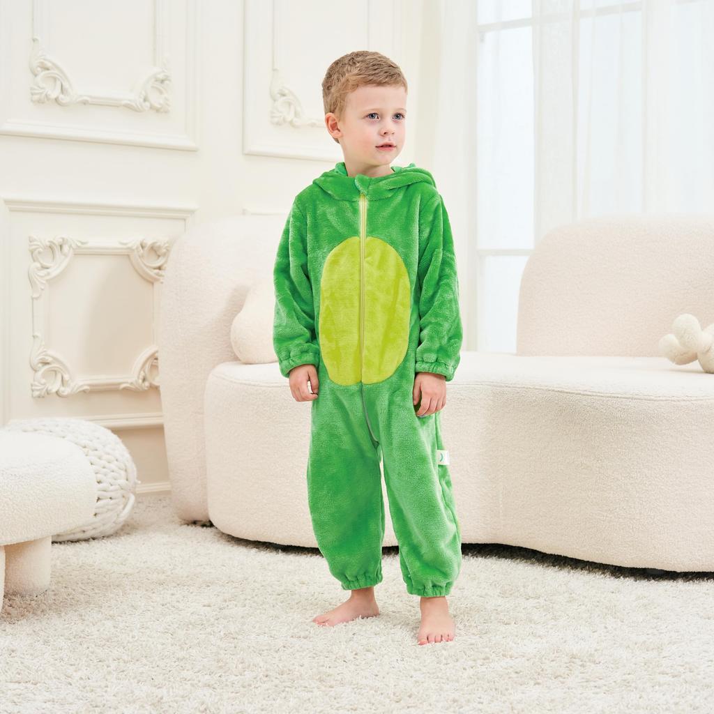 LOLANTA Crocodile Kigurumi Baby Romper Overalls for Flannel Size 120 Halloween, Kids' Costume, Green,