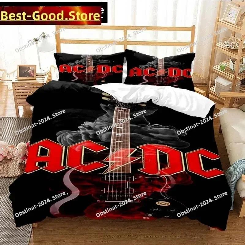Fashion AC DC Rock Band Bedding Set Printed Bed Set With Pillowcase Bed Duvet Cover Soft Single Double Queen Super King Size