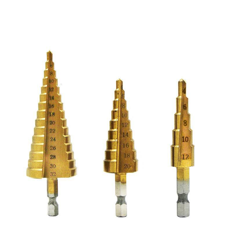 Ložisková ocelová šestihranná stupňovitá vrtačka Pagoda Twist Bit na dřevo – jednotlivé/setové možnosti