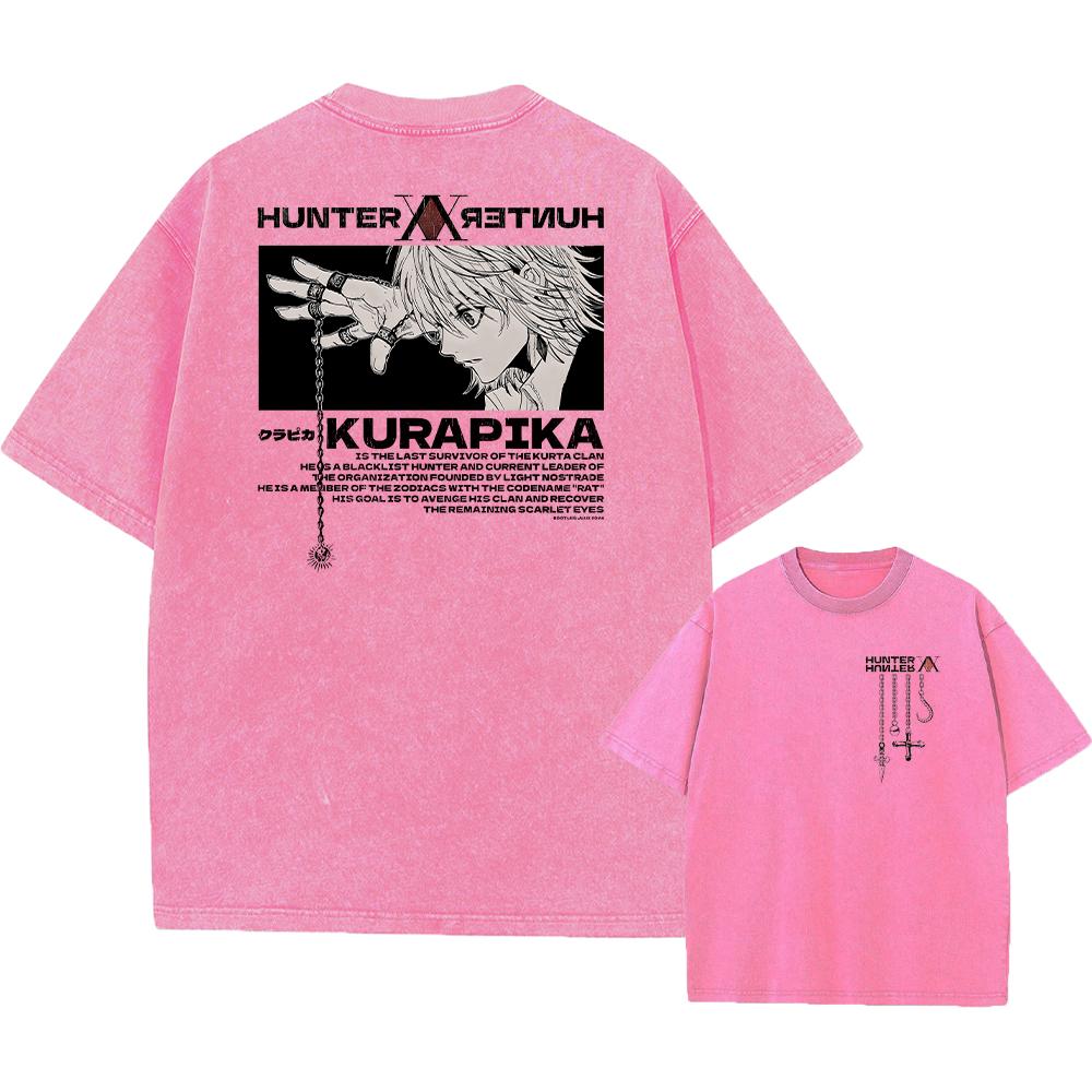 Vintage Anime Hunter X Hunter Acid T Shirt Graphic Print Tees Men Women Manga Street Washed 100% Cotton T Shirts Unisex