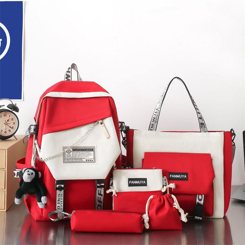 Набор из 5 рюкзаков для девочек школьная сумка подростковый студенческий холщовый рюкзак для ноутбука женский рюкзак рюкзак для средней школы рюкзак большой вместимости для кампуса 2980₽