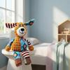 Plush Patchwork Dog Toy Soft Stuffed Animal Durable Stitching Squeaky Sound Interactive Pet Chew Toy for Medium Large Dogs