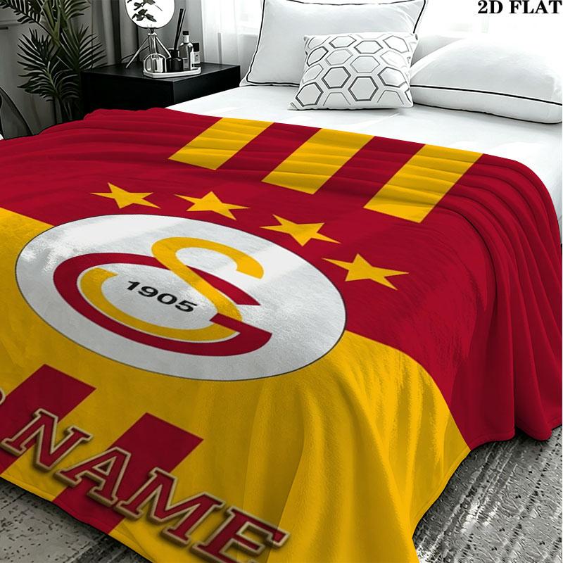 1PC Galatasaray S Custom Name Patterned Flannel Blanket Suitable For All Seasons for Home Decor Warmth and Comfort Gifts Holiday Present