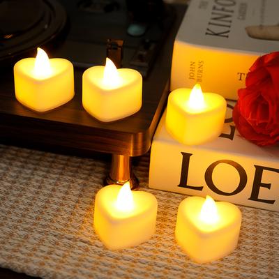 Flameless Led Candle For Home Christmas Party Wedding Decoration Heart-shaped Electronic Battery-Power Tealight Candles