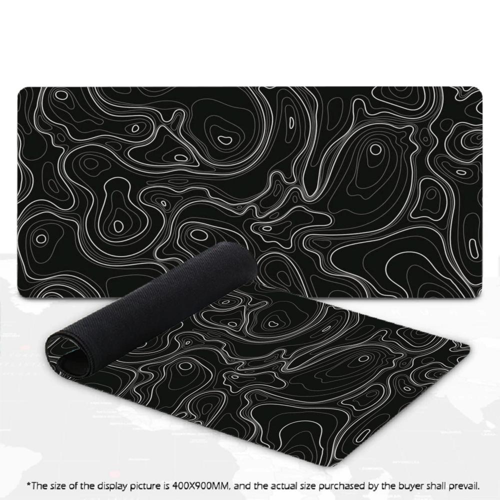 Abstract Topography Line Art Large XXL Mouse Pad Non-Slip Rubber Gaming Keyboard Deskmat Overlocked Game Table Accessories