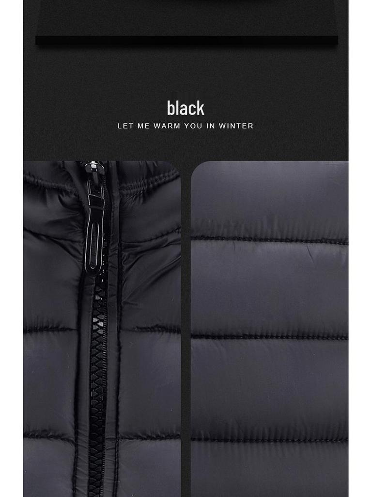 Men's Light Cotton Ribbed Zipper Vest with Pockets for Autumn and Winter