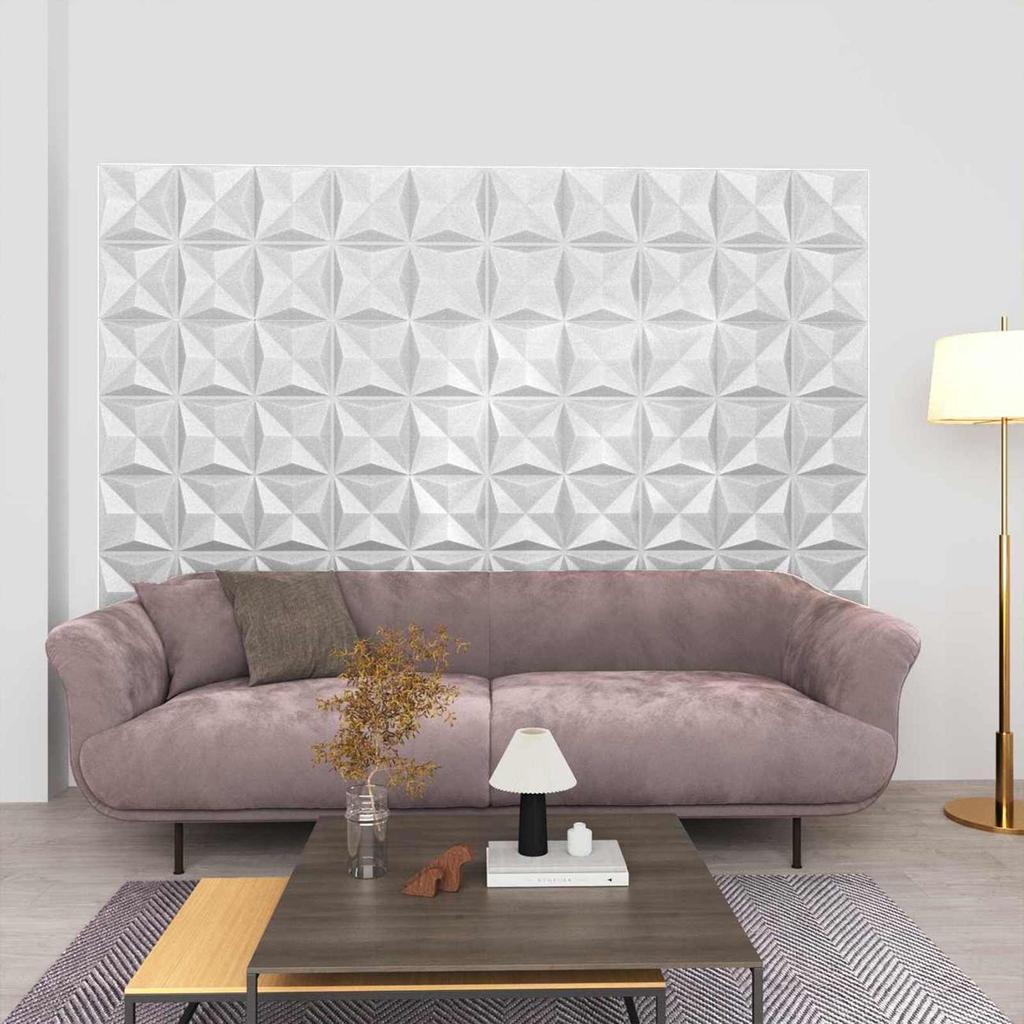 Wall Panels 48 pcs Origami White 50 x 50 cm XPS Foam