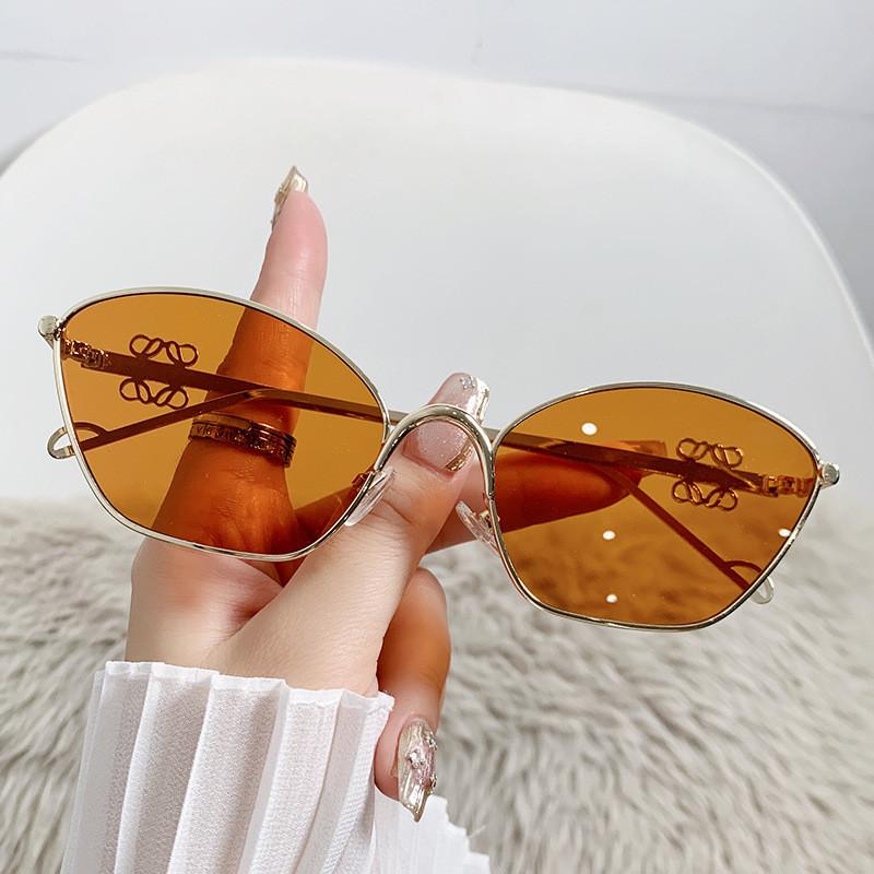 

Geometric Cat Eye Sunglasses For Women With Uv400 Protection Stylish Outdoor Eyewear GoldFrameOrange