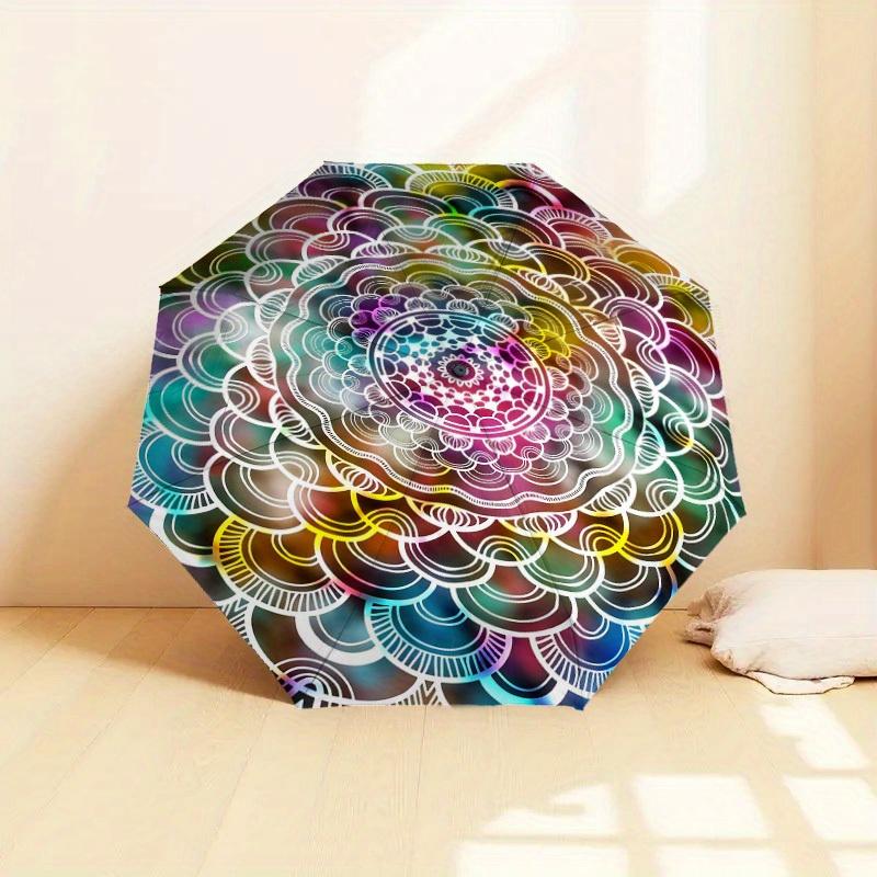 

1pc Mandala, Pattern Print Umbrella -Home Travel Portable Outdoor Accessories, Multi-functional Umbrella with Cute pattern Umb Iron&8K