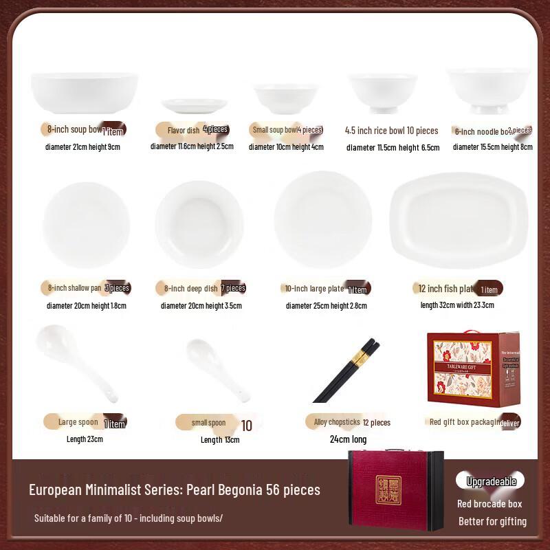 Mod Lanka Pearl Begonia 56-Piece Ceramic Dinnerware Set