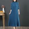 Abito Maglia Midi da Donna Collo Semi-Alto Manica Lunga Abito Maglione Dritto Indumento Interno Invernale Capo Esterno Taglie Forti