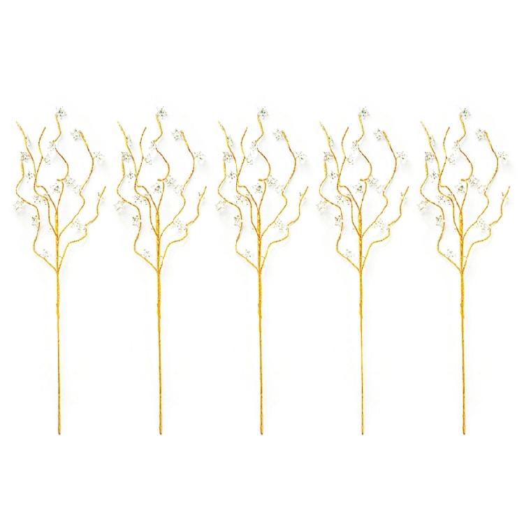 Set Of 5 Artificial Plant Branches for Christmas Tree Embellishment Holiday Vase Fillers Wedding Branch Decorations