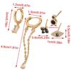 5Pcs Modern Geometric Ear Jewelry Glittering Synthetic Stones Comfort Fit Skin-Friendly Designs for Women