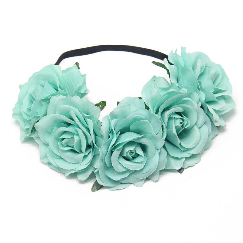 Europäisches & Amerikanisches Braut Urlaubs Rosen Girlande Stirnband für Weihnachten, Karneval, Maskenball