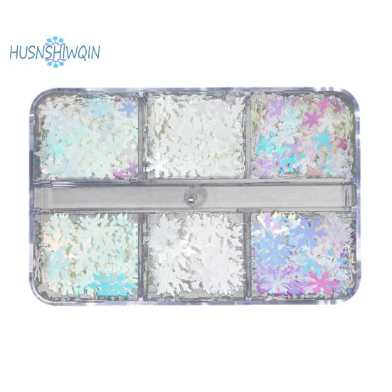 

Сверкающие рождественские блестки для ногтей, шесть сеток, в штучной упаковке, осень-зима, аксессуары для дизайна ногтей, чехлы для телефонов, одежда C