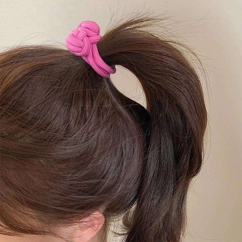 High Ponytail Hair Band Elastic Rubber Chinese Knot Hair Rope Scrunchies Hair Tie Simple Knotted Head Rope For Women Decor Gift