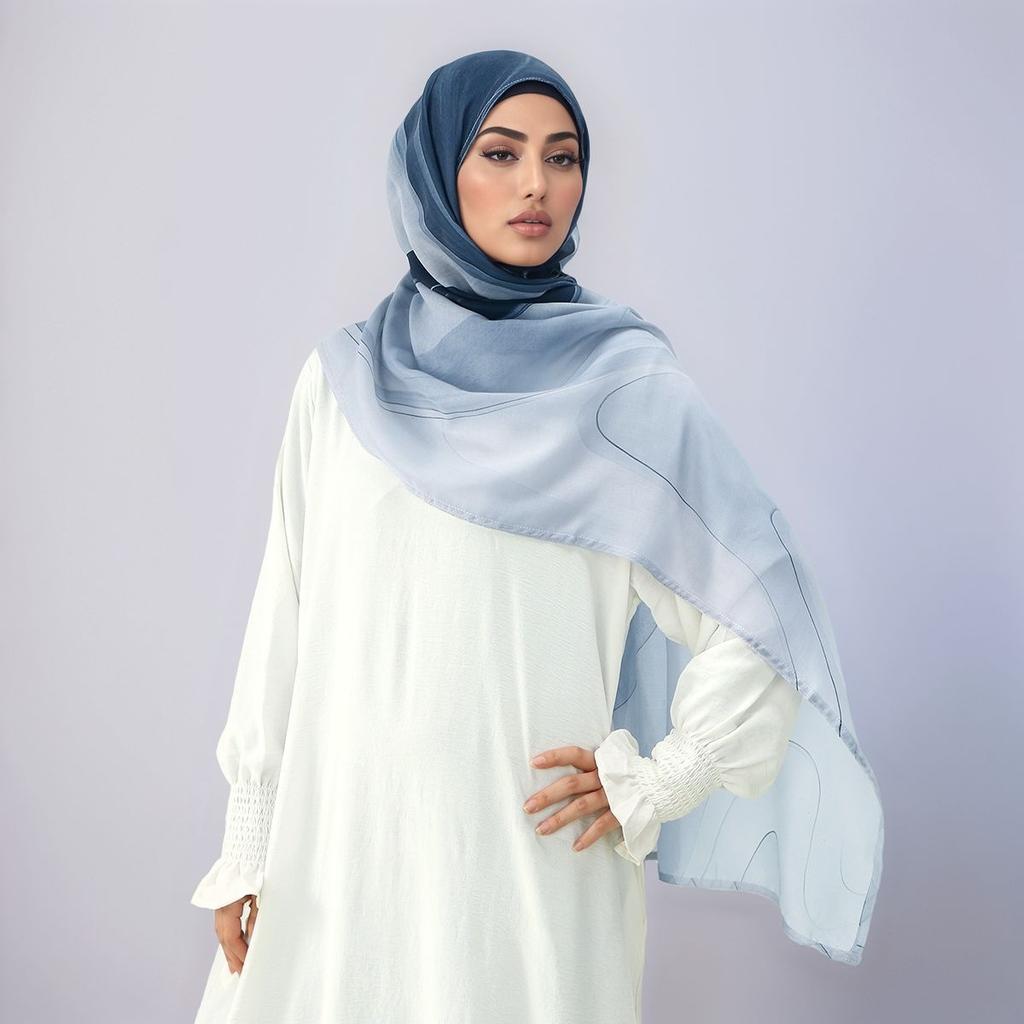 Muslim Viscose Hijab Scarf Shawl Watercolor Print Breathable Soft Long Fashion Scarves Headscarf Hijabs For Women 180*70Cm