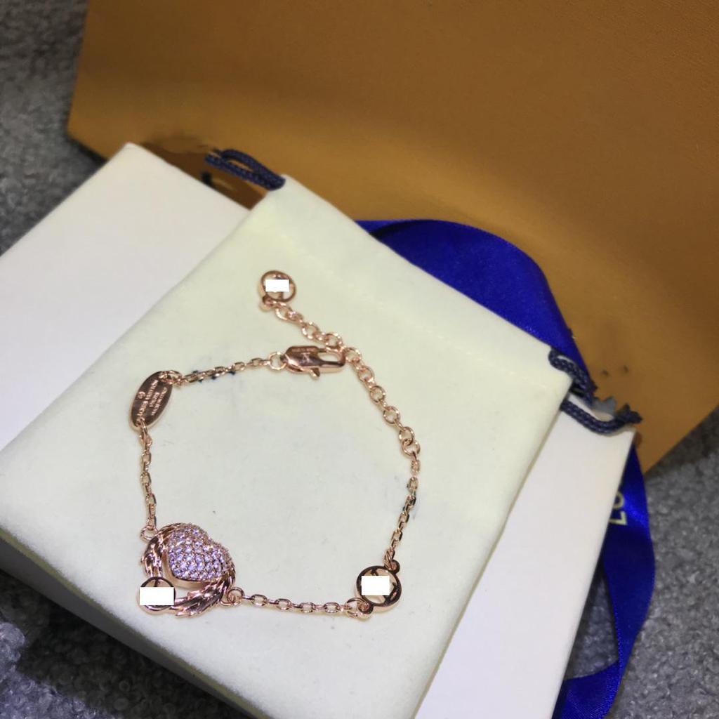 Donkey Brand Strass Hjärta Lås & Stjärna Armband, Trendigt Smyckestillbehör