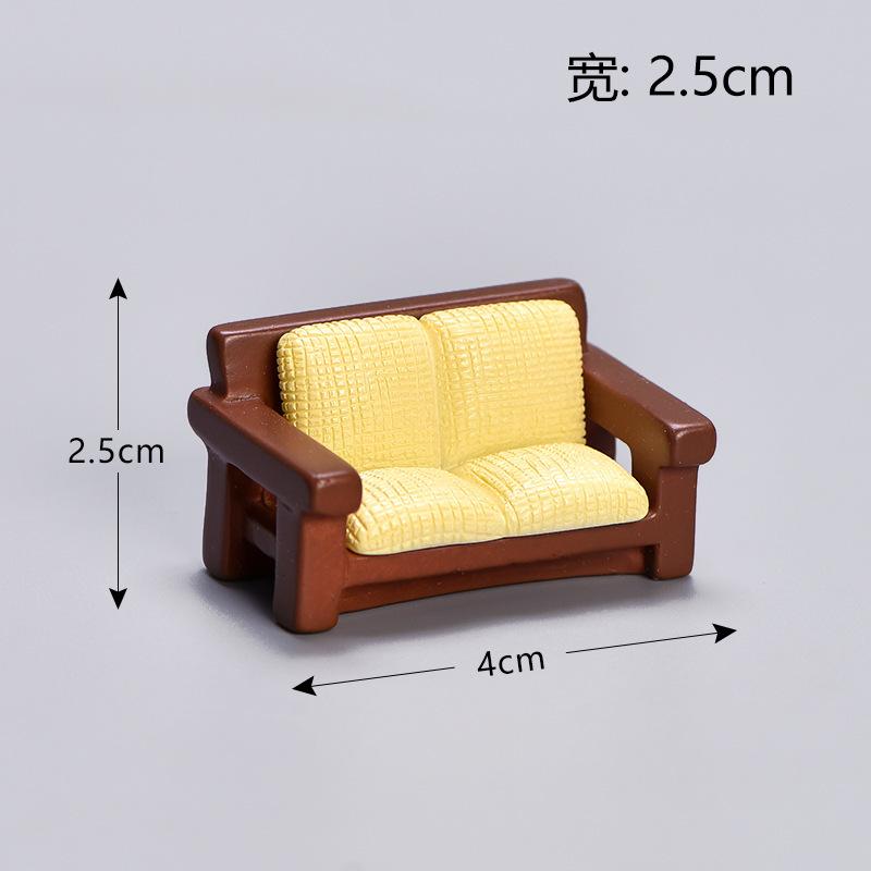 9pcs/set Miniature Simulated Furniture Set Small Ornament Models Sofas Beds Coffee Tables Cabinets For DIY Handmade Decorations
