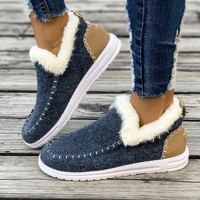 Winter Flats Women Snow Ankle Boots Short Plush Cotton Shoes Winter Designer Warm Casual Shoes 2024 Trend Walking Zapatos Ladies