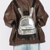 Silver Backpack Women PU Outdoor Backpack
