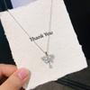 Blue Crystal Zircon Tassel Butterfly Choker Necklace Translucent Versatile Delicate Fresh Fairy