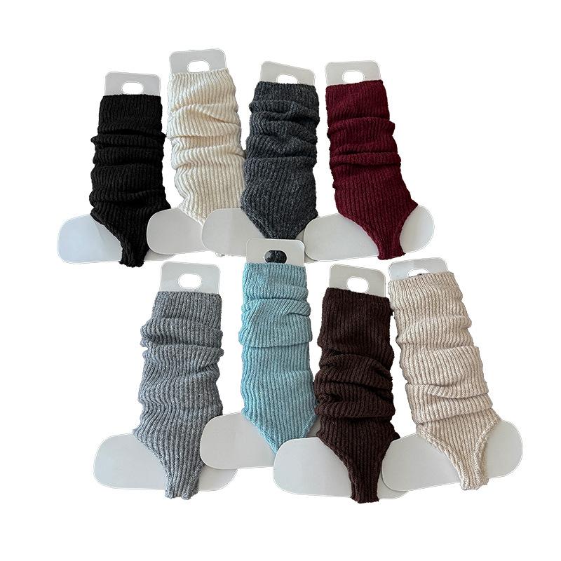 Boots Cotton Ballet Style Stepping Socks Cover Thickened Warm Stacking Socks Solid Color Thin Leg Socks