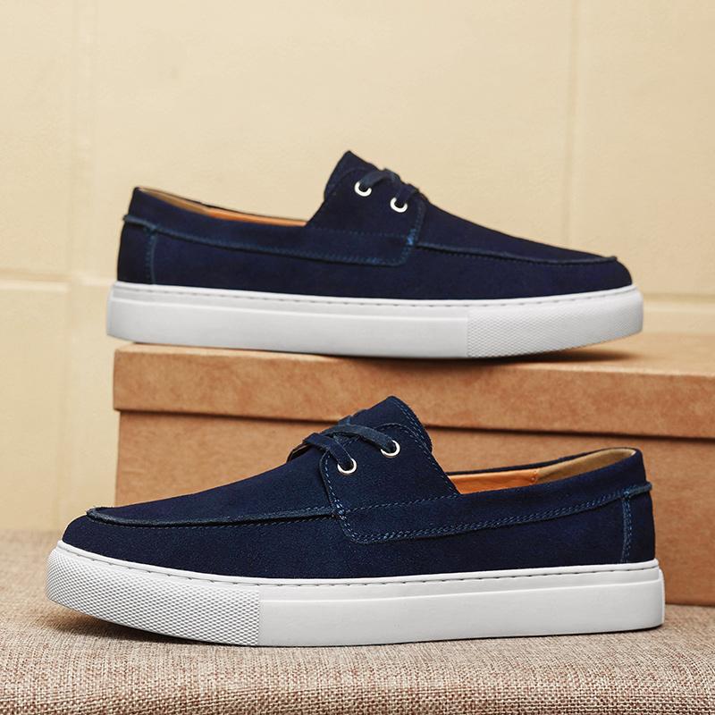 Fashion Luxury Brand Cow Suede Men Casual Shoes Fashion High-quality Flat Bottomed Comfort Loafers Business Commuting Real Leather Shoes