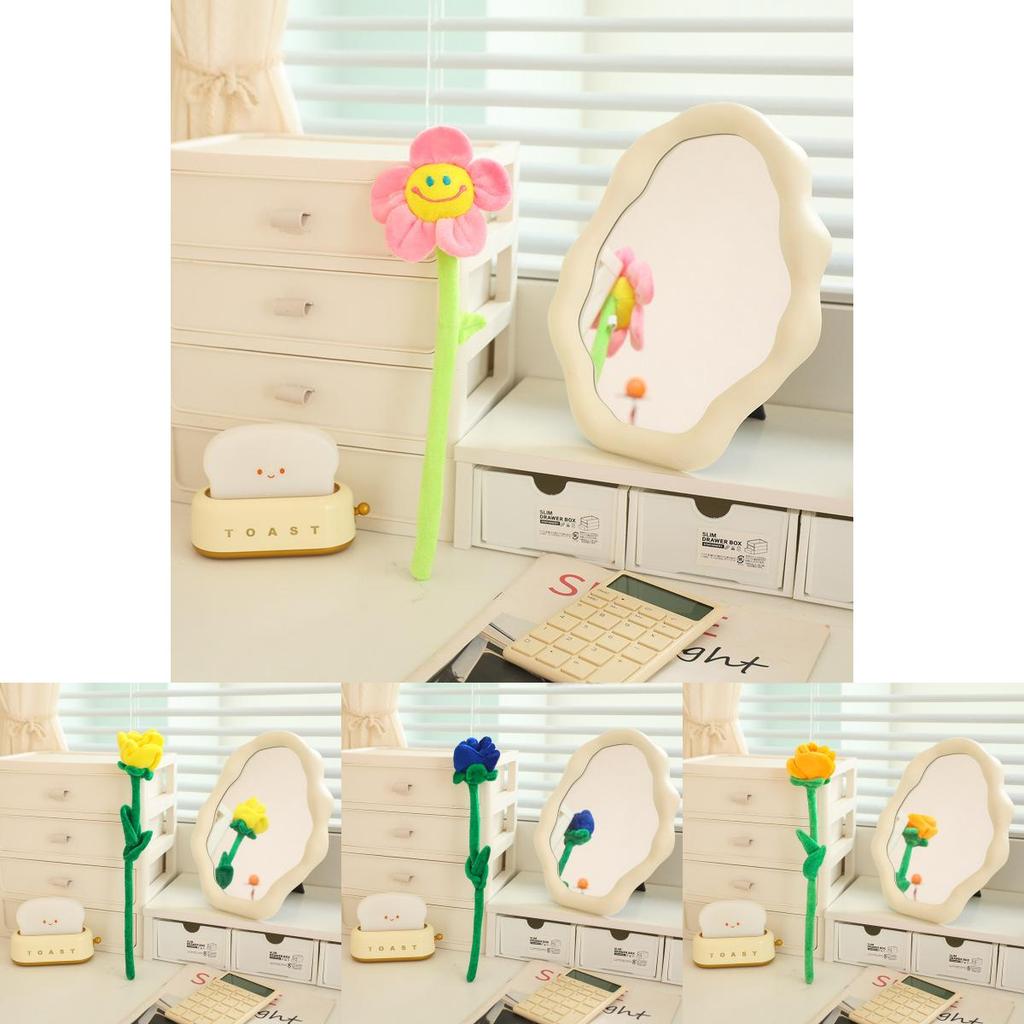 Soft Plush Sunflower And Rose Flower Arrangement With Bendable Stems For Gift Ideas And Room Decor