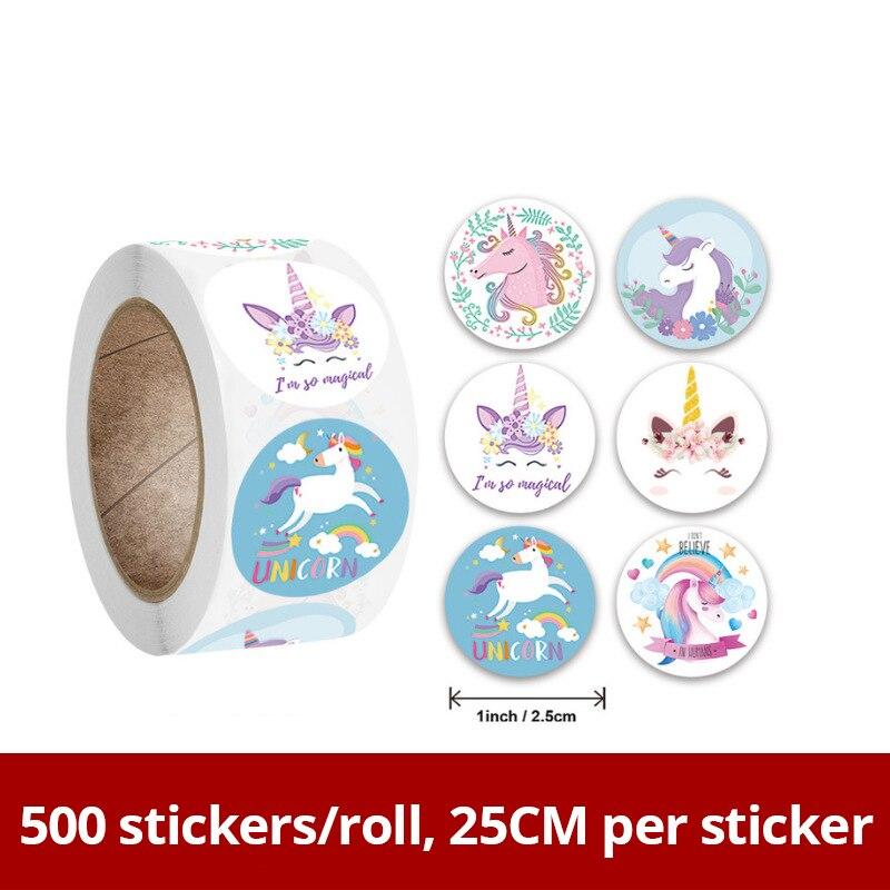 500pcs Cartoon Unicorn Sticker Kids Reward VintageSticker Gift Decoration Label Teacher Encouragement Student Stationery Sticker