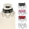 VaHppy Sex Toy Do Slave Collar Neck stainless steel + leather 43*5CM 140g 4colors Punk Fashion Cosplay SM  Sex games bondage