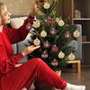 Christmas Decoration Ball Festive 16 Pieces Classic Hangable Decor Christmas Ornaments Set For Holiday Home Festival Gathering