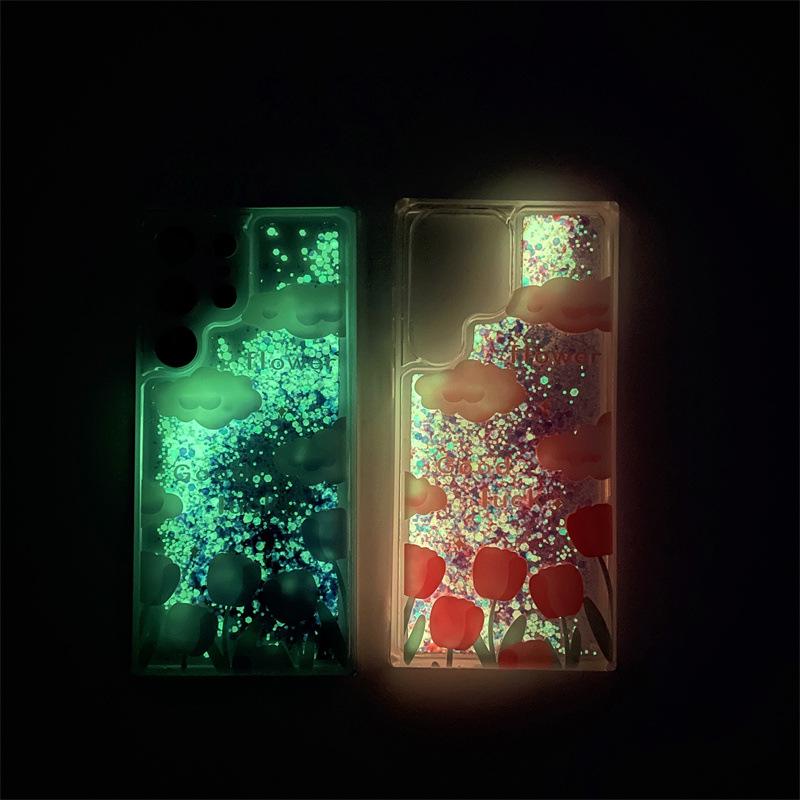 Luminous Flowing Sand Glitter Phone Case for Samsung S25 Ultra/S24/S23+/A36/A16/A34/A53.