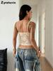 New V-Neck Lace Strappy Bodycon Sheer Sexy Low Back Crop Top