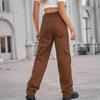 Women's High Waist Washed Women's Jeans Fashionable Versatile Straight Leg Pants