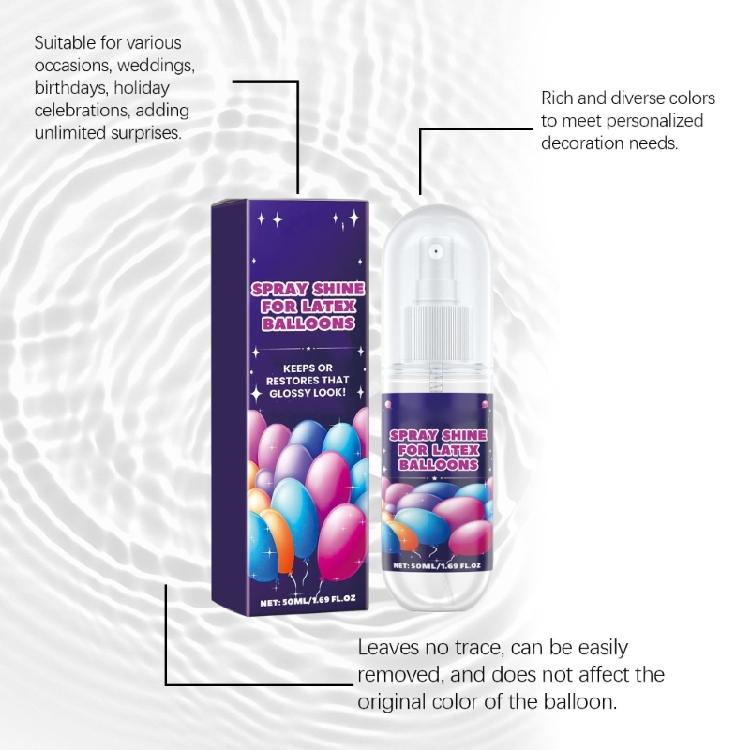 Multifunctional Shine Balloon Spray Latex Balloon High Gloss Finish Spray 50ml Capacity for Event Decors