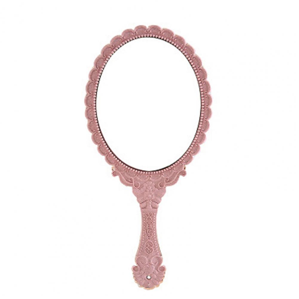 Handhållen sminkspegel Gammaldags stil Blomma Mini Dekorativa Speglar Sminkbord Handspegel Handtag Kosmetisk Spegel Glasspeglar