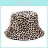 Pu Leather Bucket Hat For Women With Wide Brim And Leopard Print For Outdoor Fashion