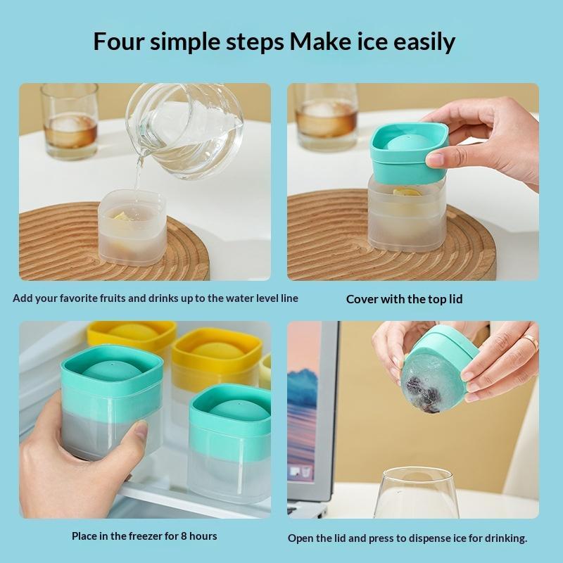 1/3Pcs Large 6Cm Ice Ball Mold Easy Demold Heat Cold Resistant Stackable For  Cocktails Home Parties