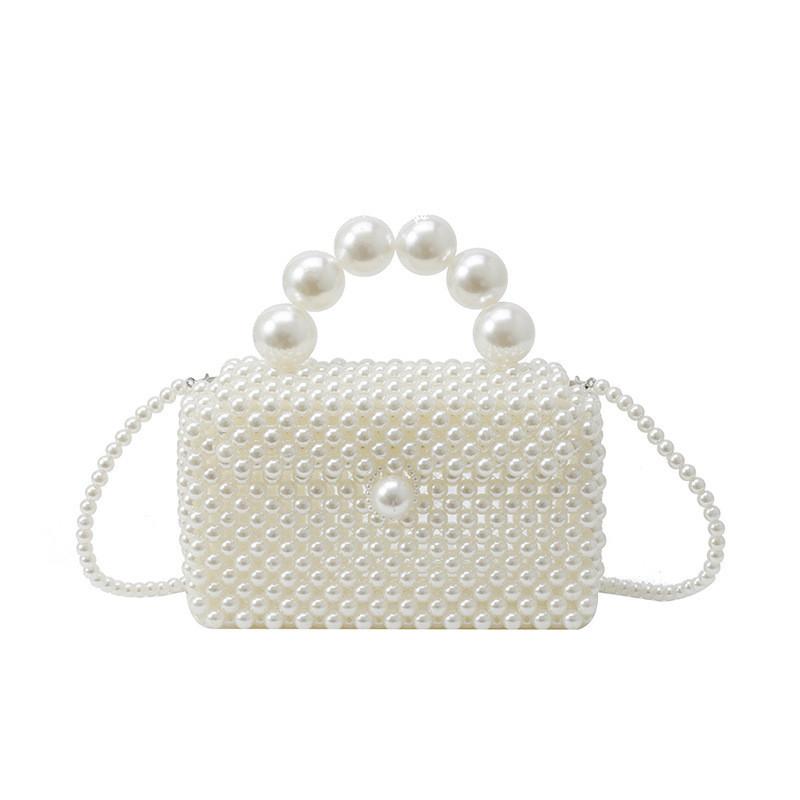 Handwoven Mini Pearl Shoulder Bag For Women With Magnetic Closure Perfect For Daily Use