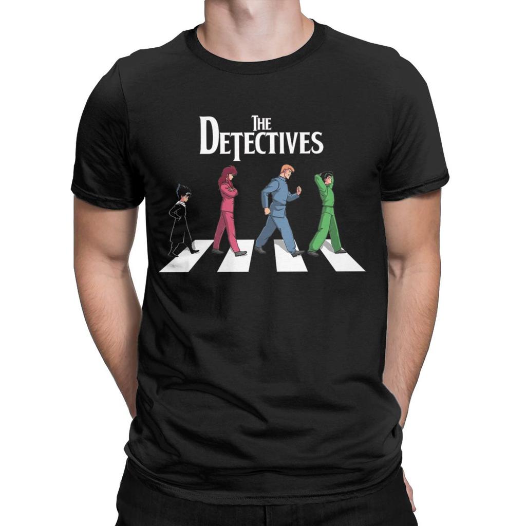 Lustige The Detectives YuYu Hakusho T-Shirts Herren Rundhals 100% Baumwolle T-Shirts Anime Kurzarm T-Shirts Bedruckte Kleidung