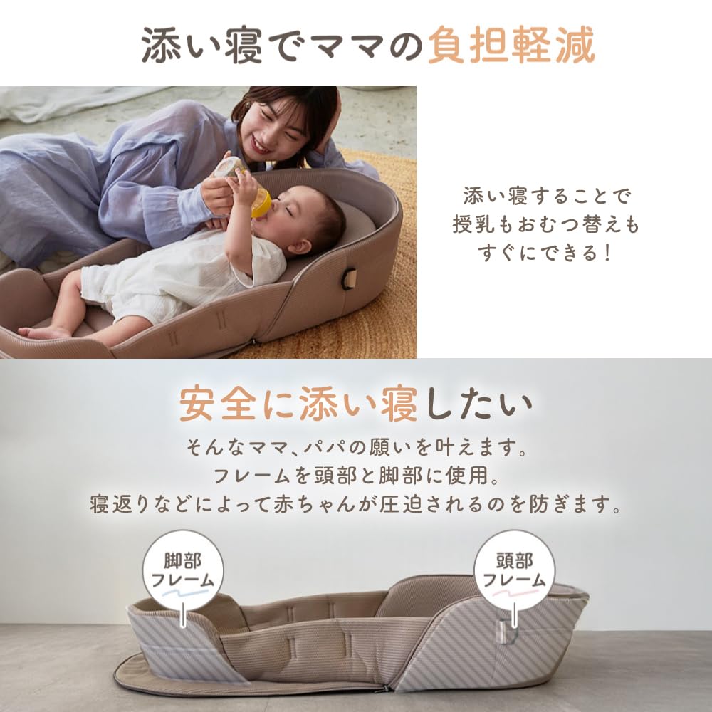 Midwife-Supervised Bed-in-Bed Crib, Midwife-Supervised, Anti-Return, Crib, Baby Bedding, Baby, Newborn, Inclined, Foldable, Gray