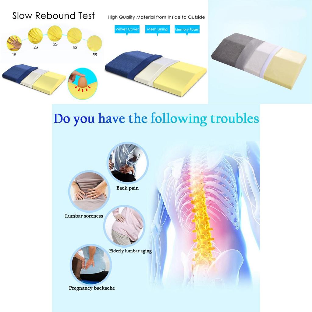 Premium Memory Foam Lumbar Support Wedge Pillow For Ultimate Back And Leg Comfort