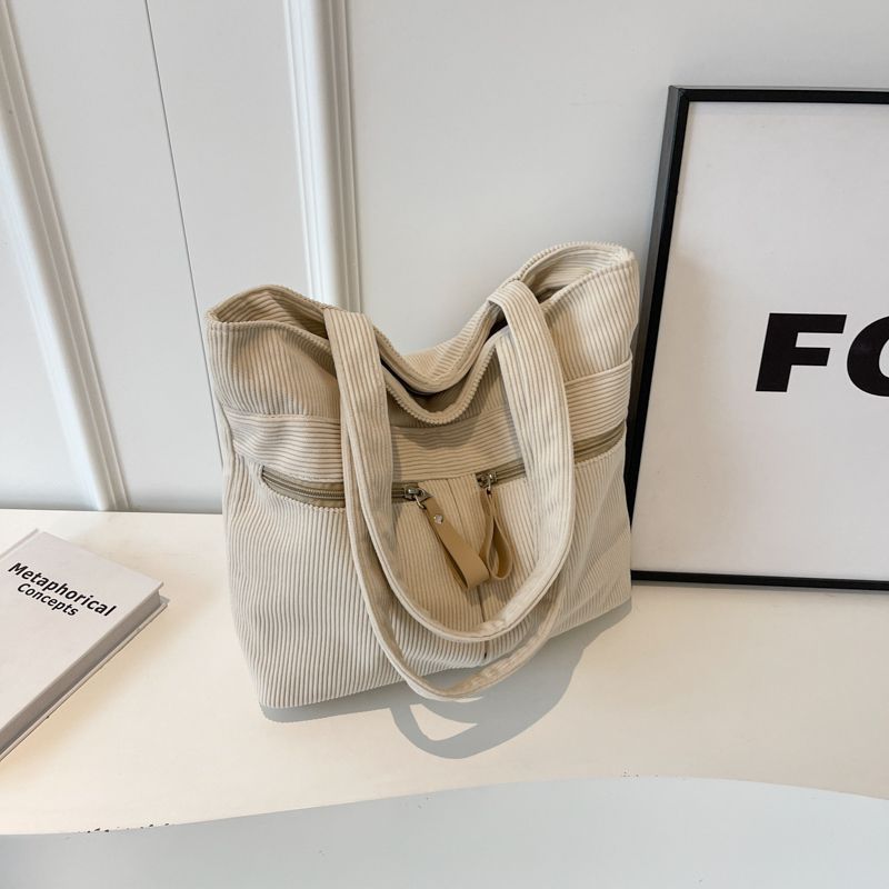 

Large capacity velvet new canvas bag casual versatile student class shoulder bag women s commuter tote bag