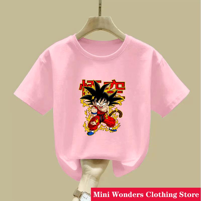 Summer Anime Dragon Ball Wukong Childrens Tshirt Summer Fashion Casual Tshirt Boys and Girls Clothing Tshirt Short Sleeved
