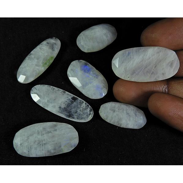 135Cts. Natural Rainbow Moonstone Briolette Cut Oval Gemstone 7 Pcs Lot RML-529
