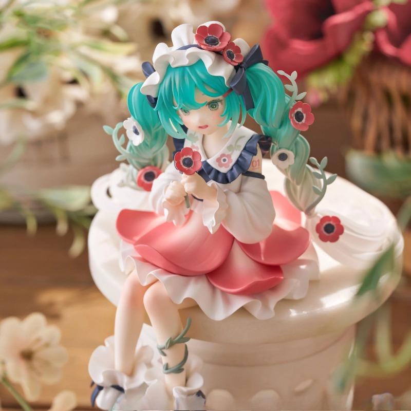 In Stock FuRyu Hatsune Miku Noodle Stopper Flower Fairy Series -Anemone Ver.- 14CM PVC Anime Action Figures Model Collection Toy